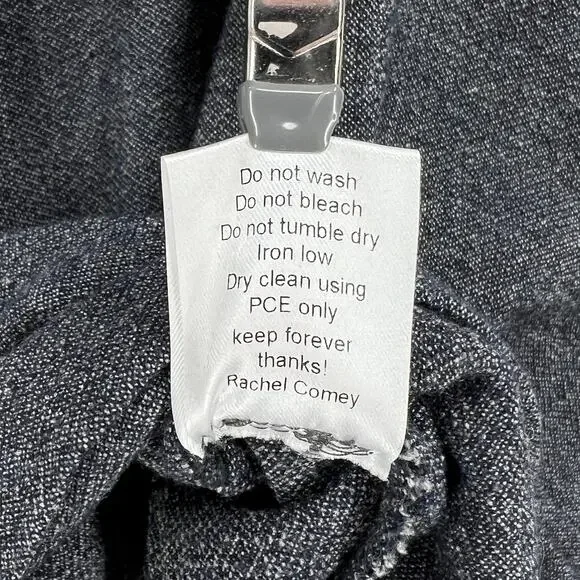 RACHEL COMEY Frances Top Womens 2 Navy Clarion Textured Wrap Long Sleeve Blouse - Picture 13 of 16